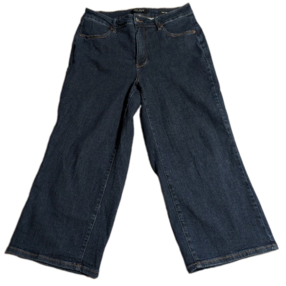 Judy Blue Wide Leg Jeans Womens 14W Plus Dark Wash High Rise Stretch JB88716